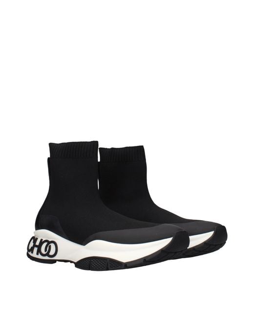 Jimmy Choo Black Landon Sock Boots Fabric