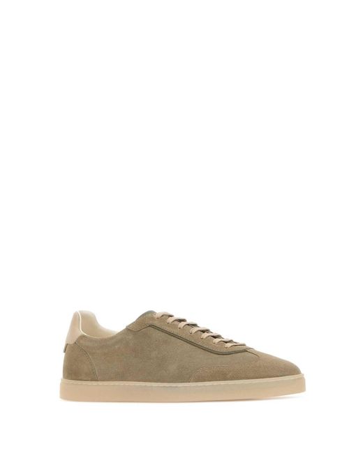 Brunello Cucinelli Brown Dove Suede Sneakers for men