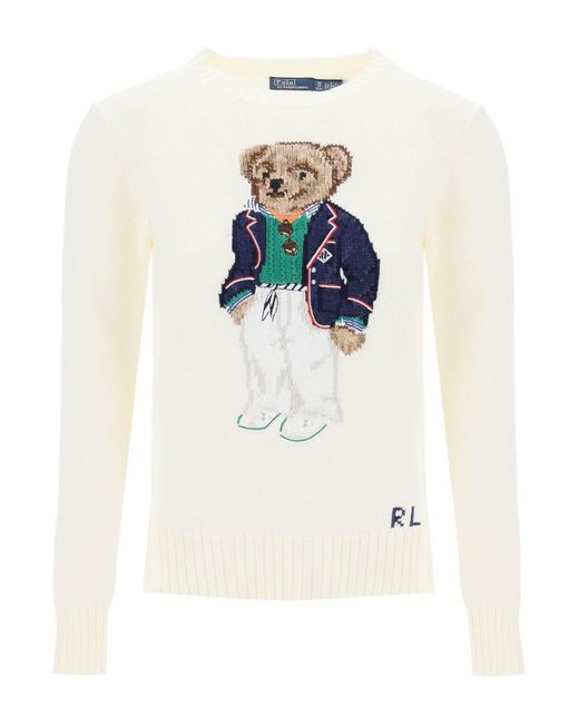 Polo Ralph Lauren White Polo Bear Baumwollpullover