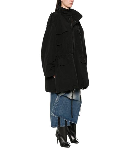 Maison Margiela Black Coat With Hood