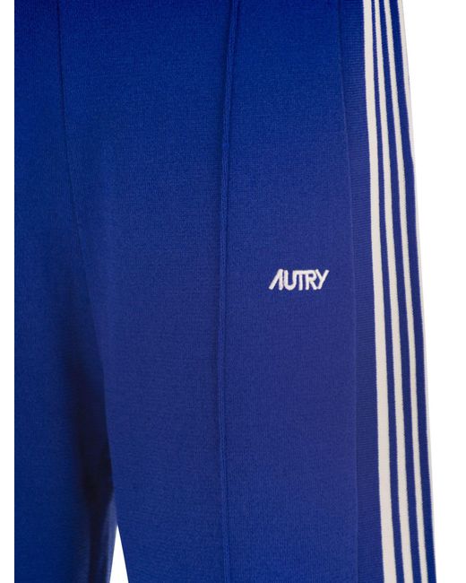 Autry Blue Knitted Viscose Joggers