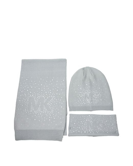 Michael Kors Gray Gift Idea Scarf, Hat And Headband Acrylic