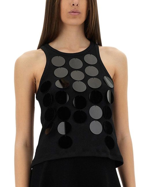 MSGM Black Fitted Cotton Top
