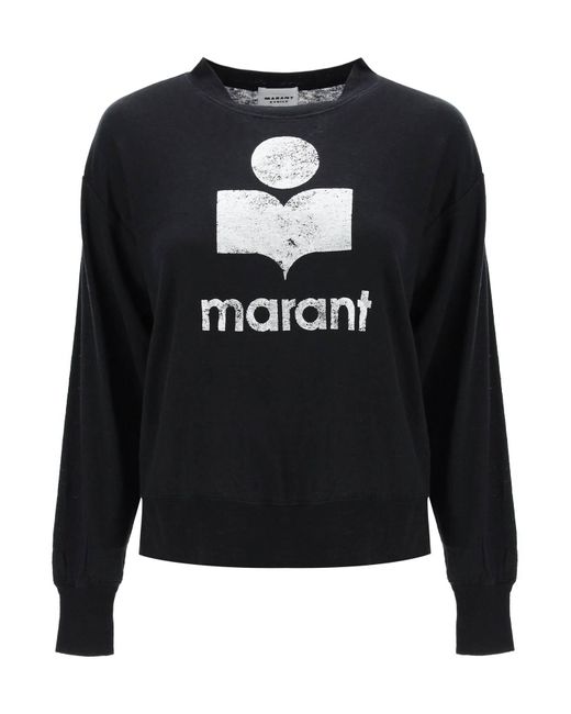 Isabel Marant Black Klowia T -Shirt mit metallischem Logo -Druck