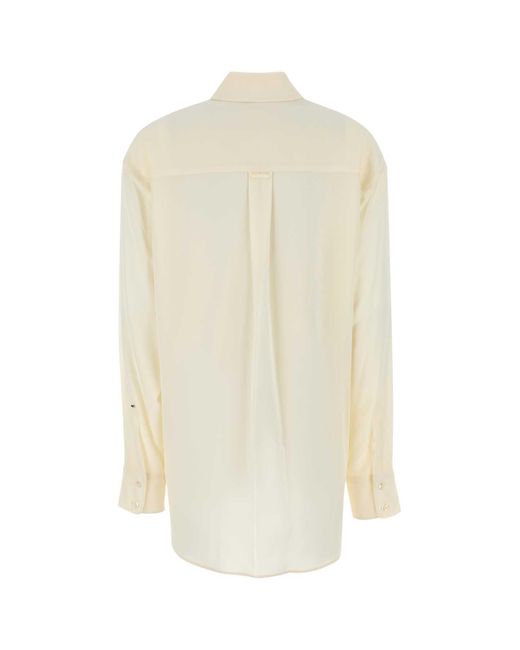 Sportmax White Ivory Silk Tonale Shirt