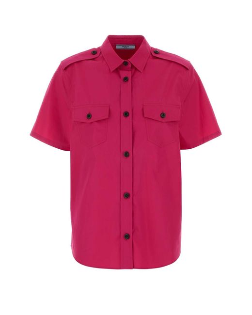 Prada Pink Fuchsia Poplin Shirt