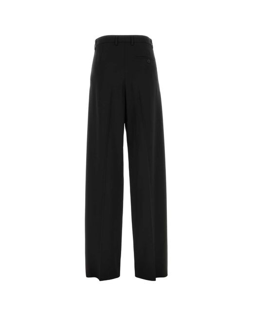 Balenciaga Black Wool Wide-Leg Pant