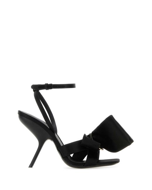Ferragamo Black Salvatore Satin Sandals