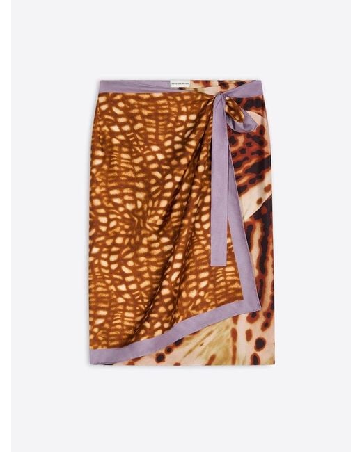 Dries Van Noten Orange 01420 Scarfy 1017 W.W. Skirt He Was Born