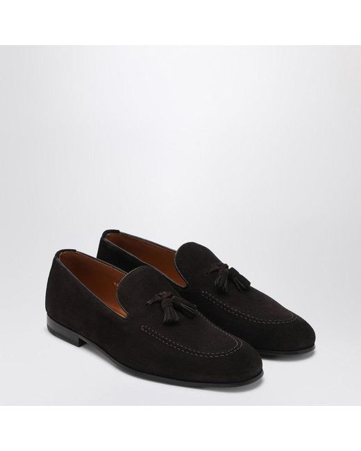 Doucal's Black Moccasin With Tassels for men