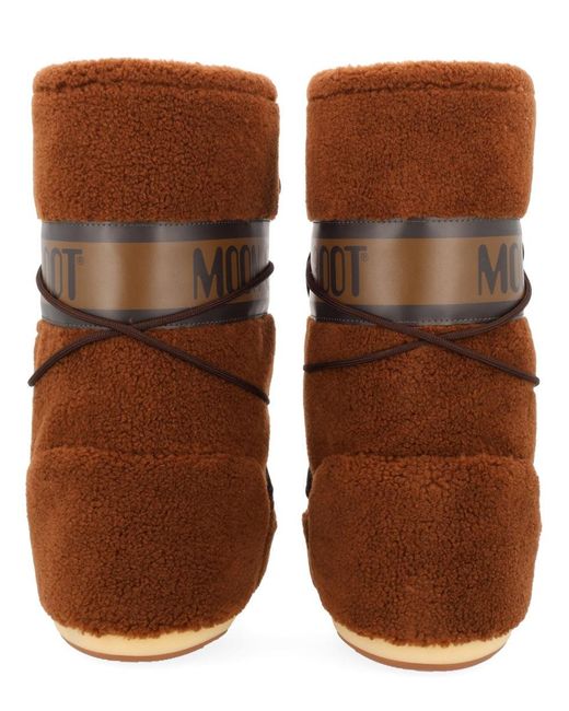 Moon Boot Brown "Icon" Boot With Logo for men