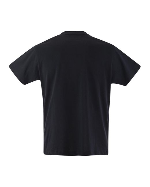 Vilebrequin Black Cotton T Shirt With Frontal Print
