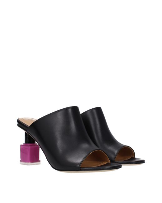 Loewe Black Nail Polish Leather Sandal