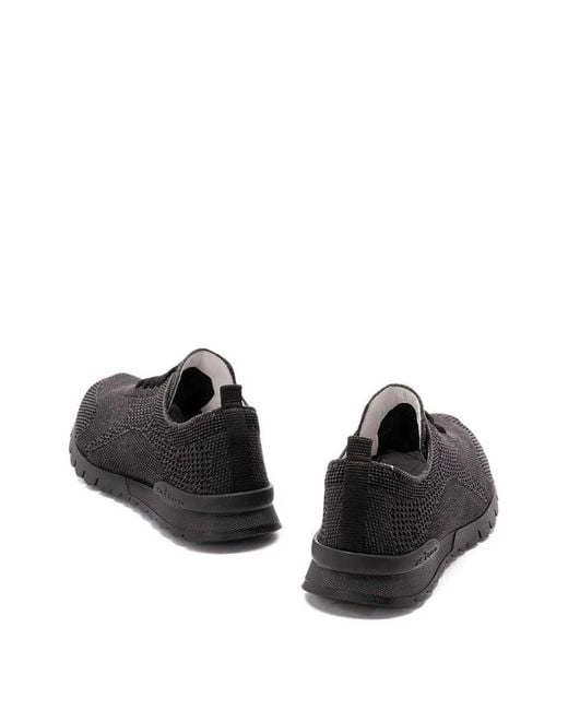 Kiton Black Lace-Up Sneakers for men