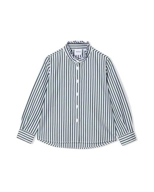 Aspesi Blue M/L Striped Shirt