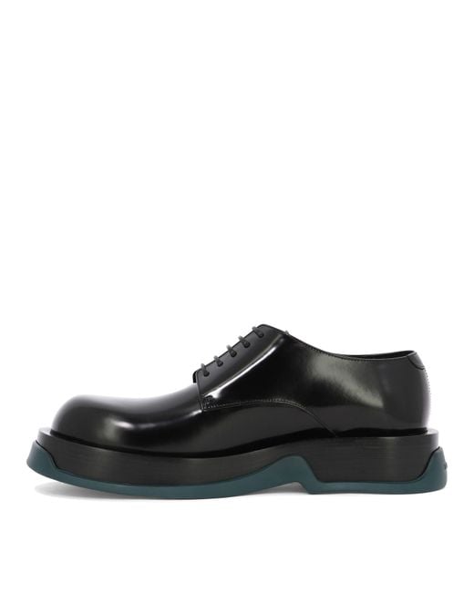 Lace Up Shoes con suola a contrasto di Jil Sander in Black da Uomo