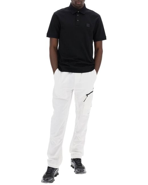 Cotton Jersey Polo Shirt di Boss in Black da Uomo