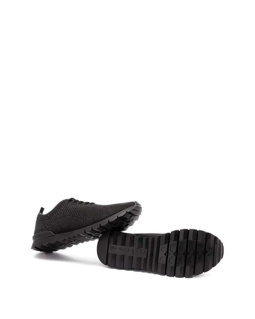 Kiton Black Lace-Up Sneakers for men