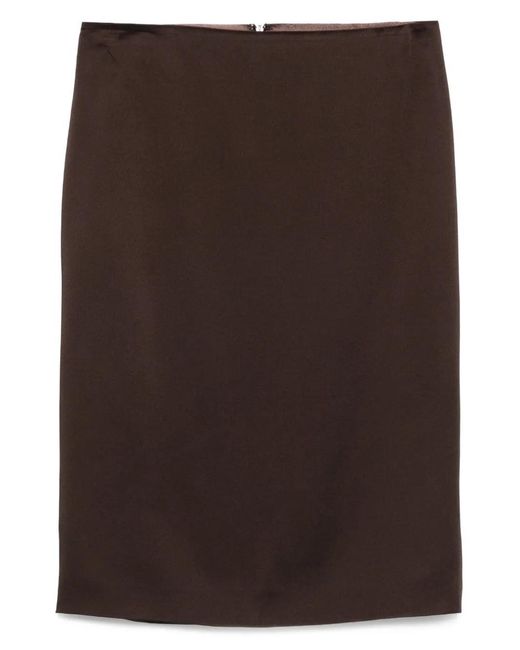 Tom Ford Satin Midi Rok in het Brown