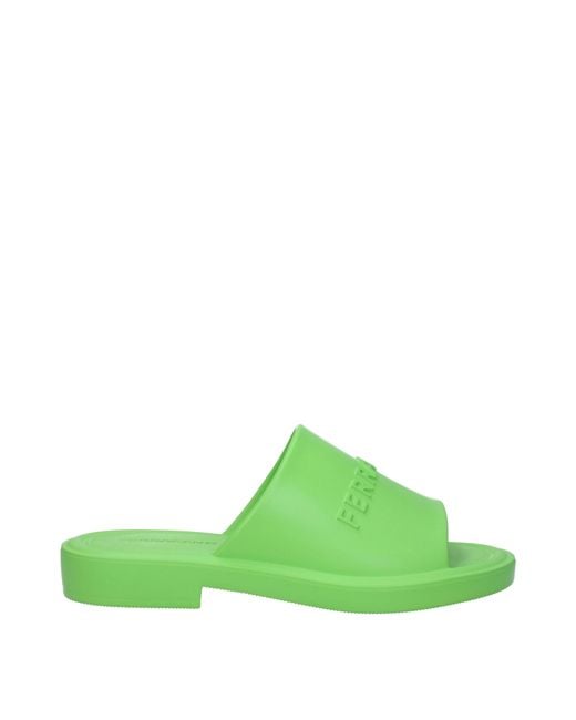 Ferragamo Green Geneva Flip Flops And Clogs/Lime Rubber