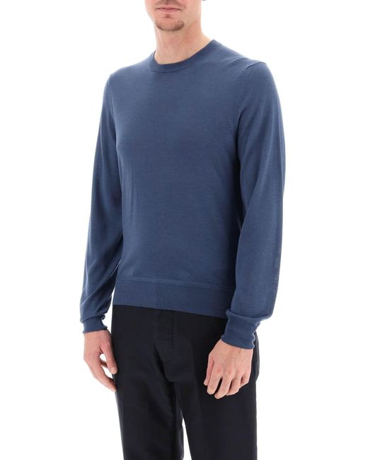 Tom Ford Light Silk Cashmere Sweater in het Blue voor heren