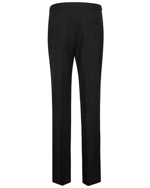 The Row Black Wool Straight Trousers