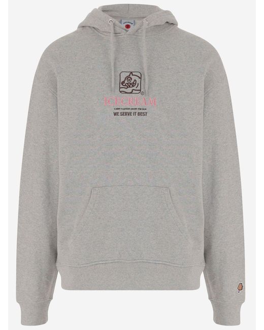 ICECREAM Gray Cotton Sweatshirt With Logo for men