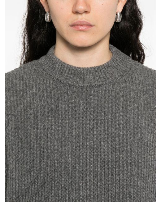 Jil Sander Gray Grauer Seide & Nylon Pullover