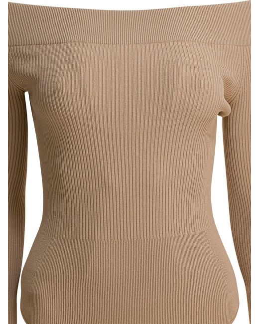 Alaïa Body Off-shoulder in het Natural