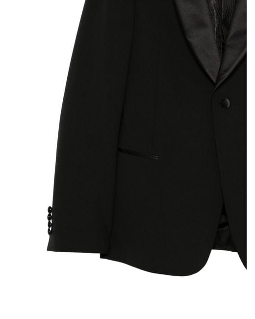 Emporio Armani Black Wool Tuxedo Suit for men
