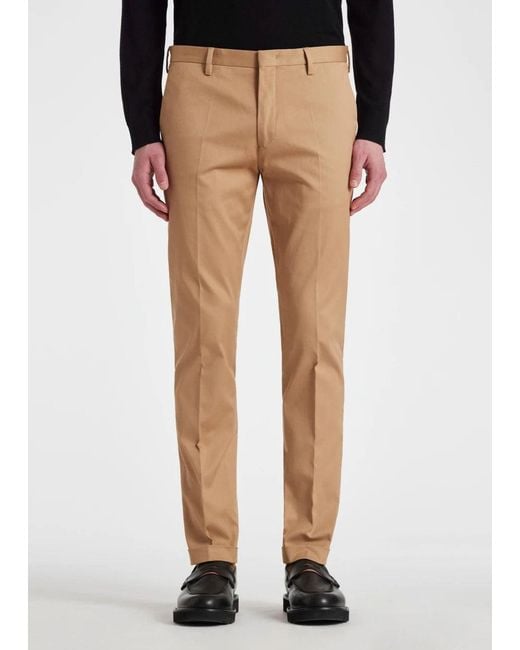 Paul Smith Natural Tailored Chinos With Turn-Up Hems for men