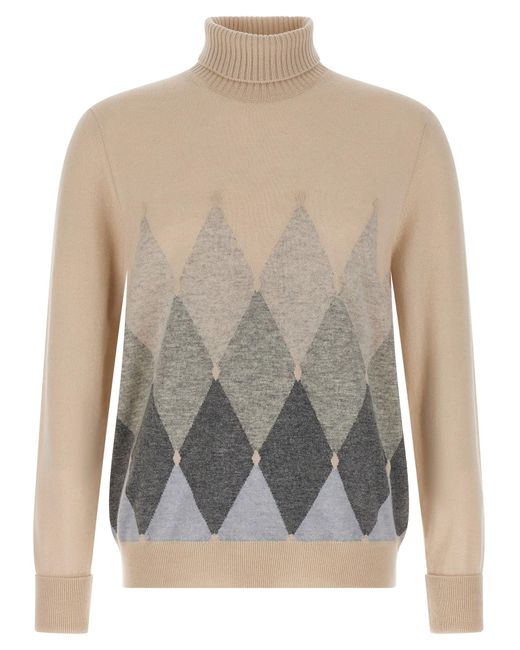 Argyle Turtleneck Maglioni Bianco-Uomo di Ballantyne in Gray da Uomo