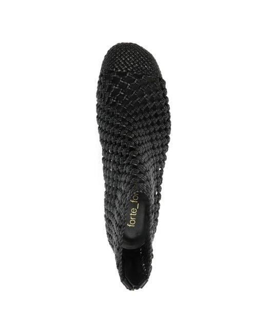 Forte_forte Black Stivaletto Intrecciato Con Zip