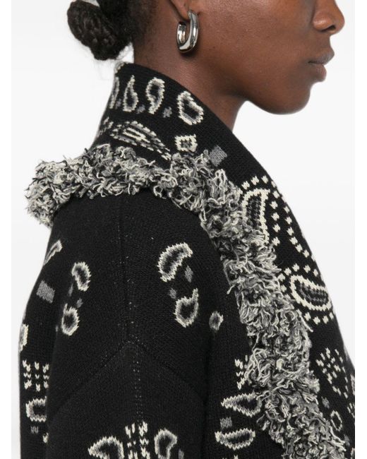 Alanui Black Cashmere And Wool Cardi-Bomber