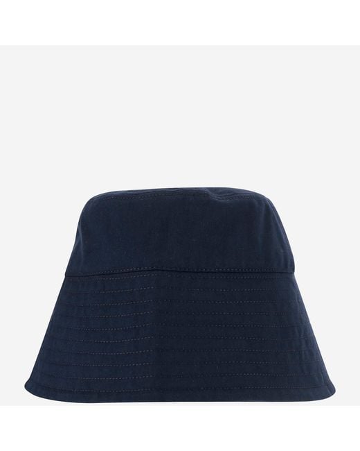 Patou Blue Cotton Bucket Hat With Logo