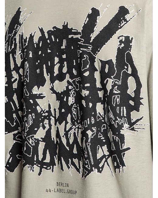 44 Label Group White Cotton T Shirt With Print