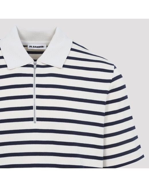 Jil Sander Blue Cotton T-Shirt