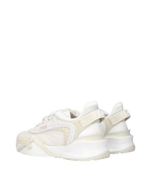 Fendi White Flow Sneakers/ Fabric