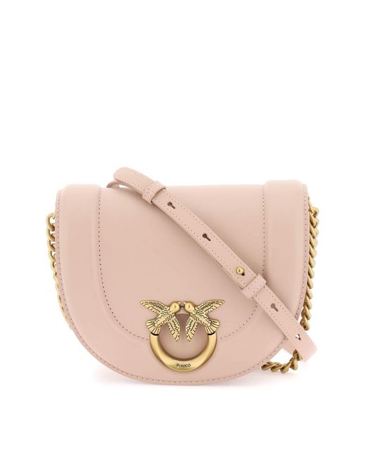 Pinko Pink Mini Love Bag Click Round Leather Shoulder Bag