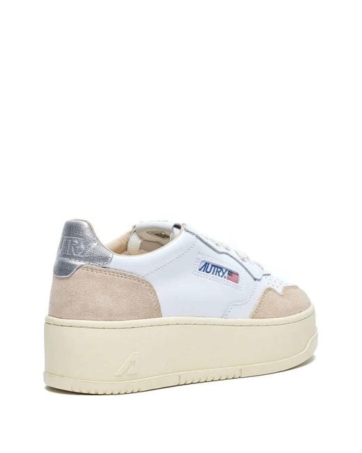 Autry White Medalist Platform Sneakers