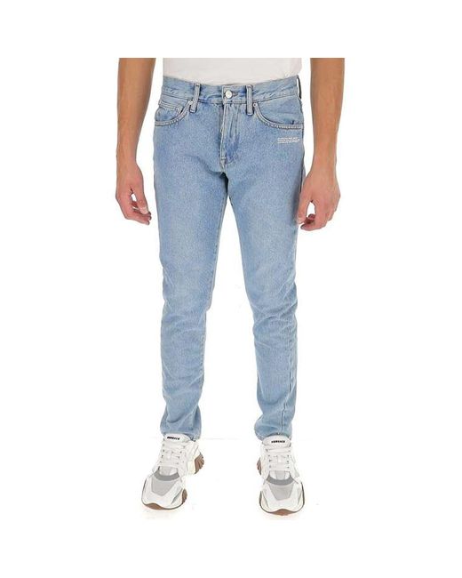 Cotton Denim Jeans Off-White c/o Virgil Abloh de hombre de color Blue