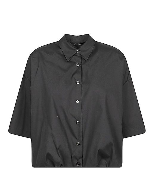 MIZUIRO Black Cotton Shirt