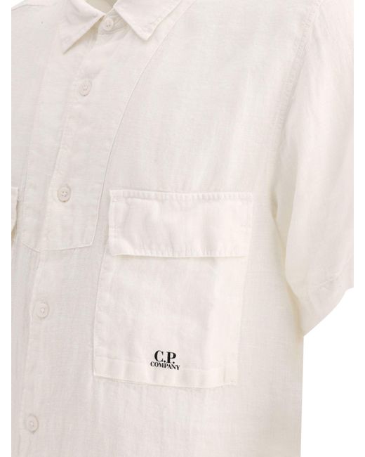 C P Company C.p. Bedrijfslinnenhemd in het White voor heren