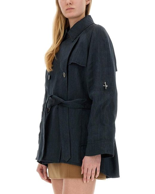 Fay Blue Asymmetric Trench Coat