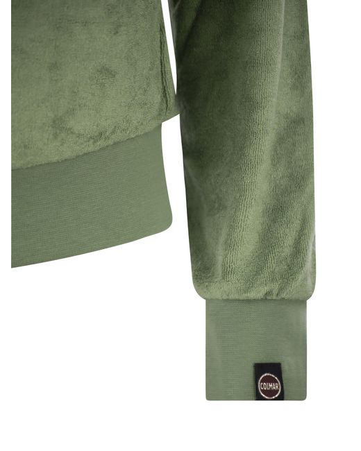 Sudadera con cremallera de con capucha chenille Colmar de color Green