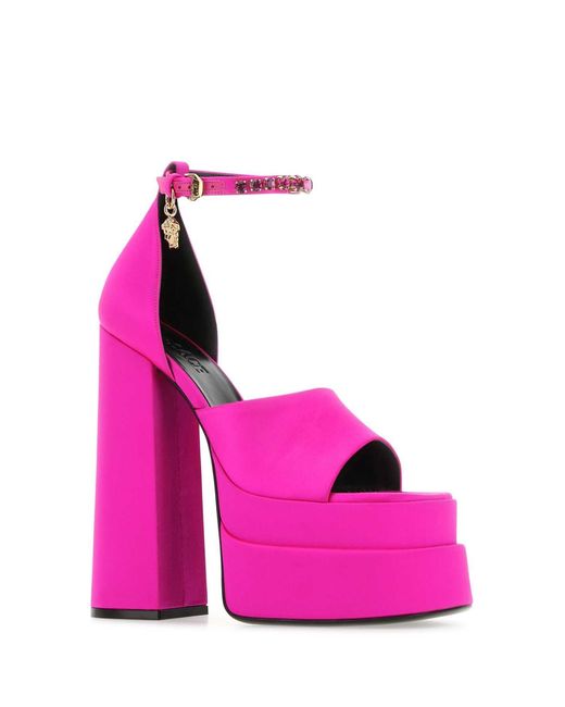 Versace Pink Medusa Aevitas Platform Sandals