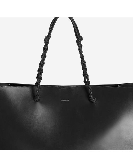 Jil Sander Black Leder-Einkaufstasche