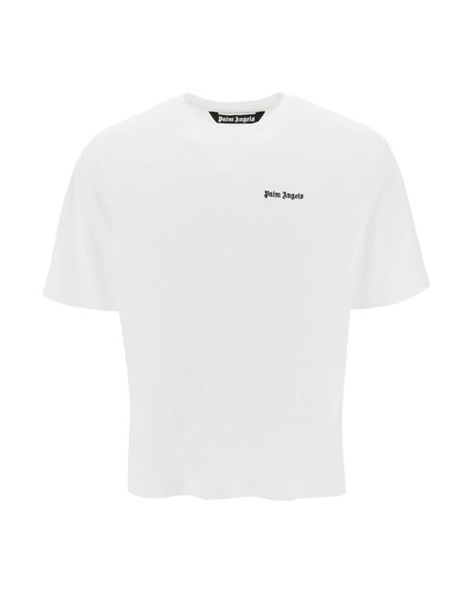 Palm Angels Weiß Maßgeschneiderte Crew Neck T -shirt in het White voor heren