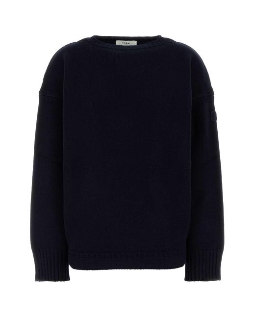 Chloé Blue Dark Wool Blend Sweater