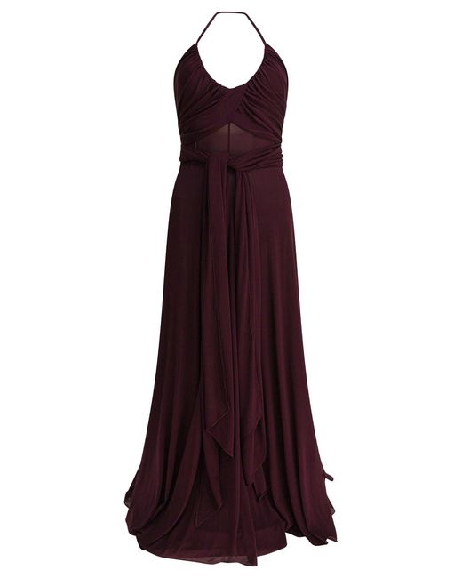 Alaïa Purple Jersey Crossover Dress
